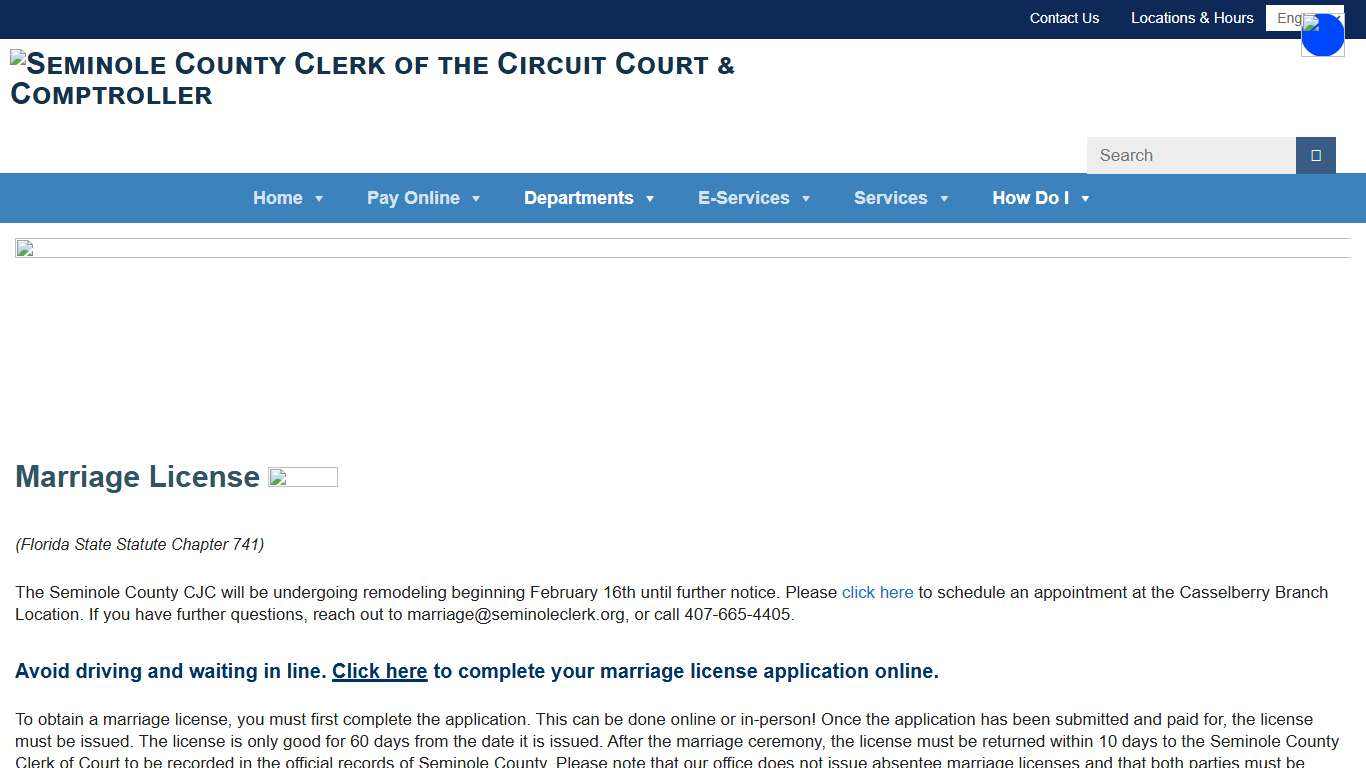 Marriage Ceremonies - Seminole County Clerk of the Circuit Court & Comptroller