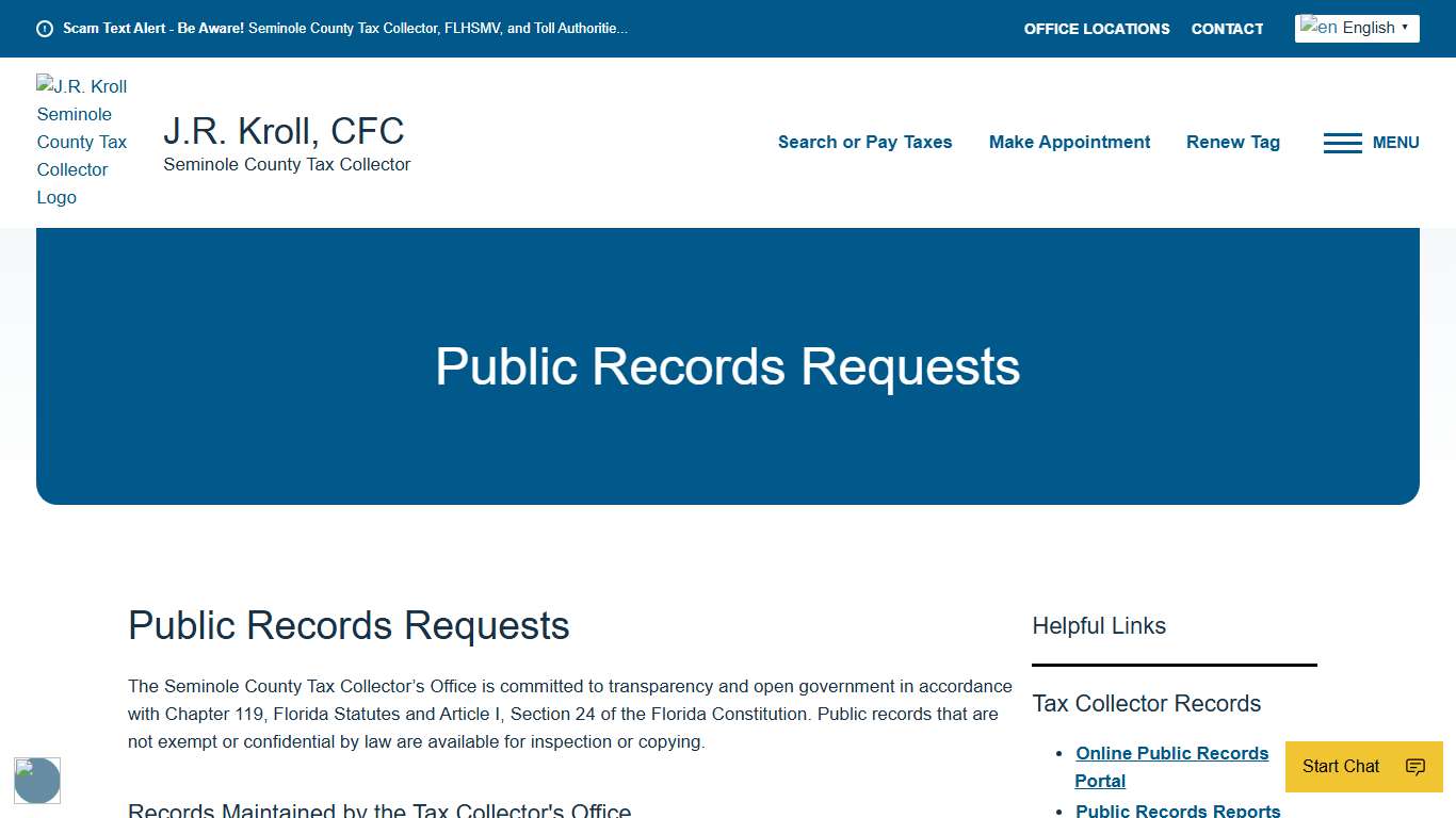 Public Records Requests Seminole County Tax Collectors