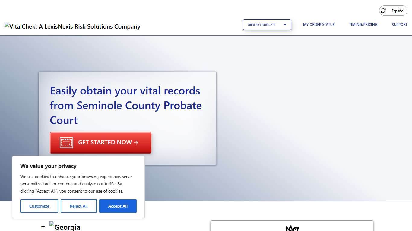 Seminole County Probate Court (GA) Order Certificates - VitalChek